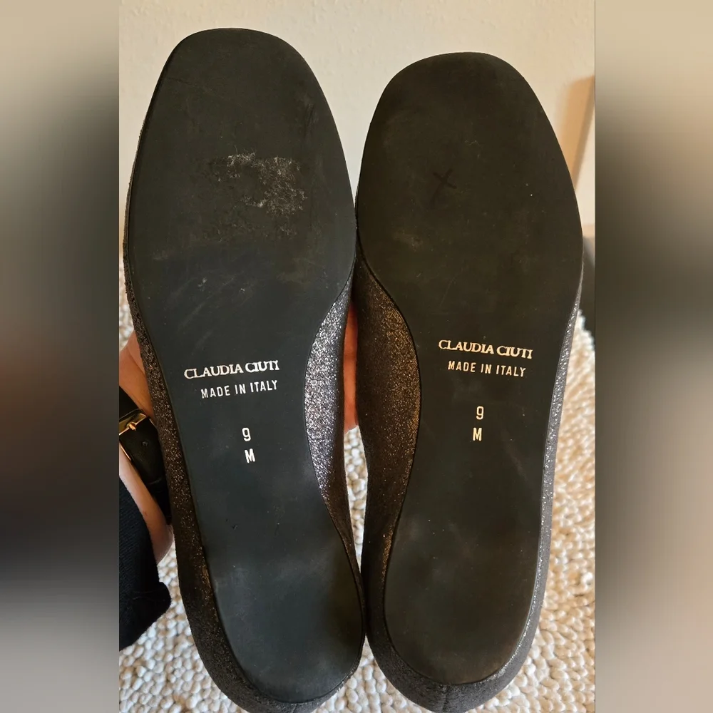 Claudia Ciuti Leather Sparkly Flats Made In Italy - Picture 6 of 6